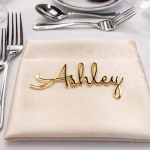 Personalized Wedding Place Cards, Custom Laser Cut Names for Reception Tables