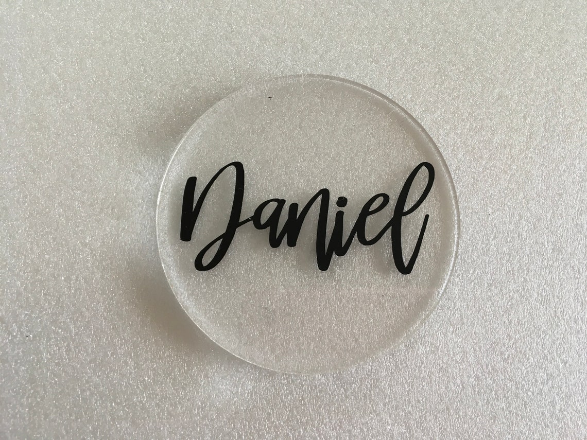 Personalized Clear Acrylic Place Card Holders Stand Geometric Etsy