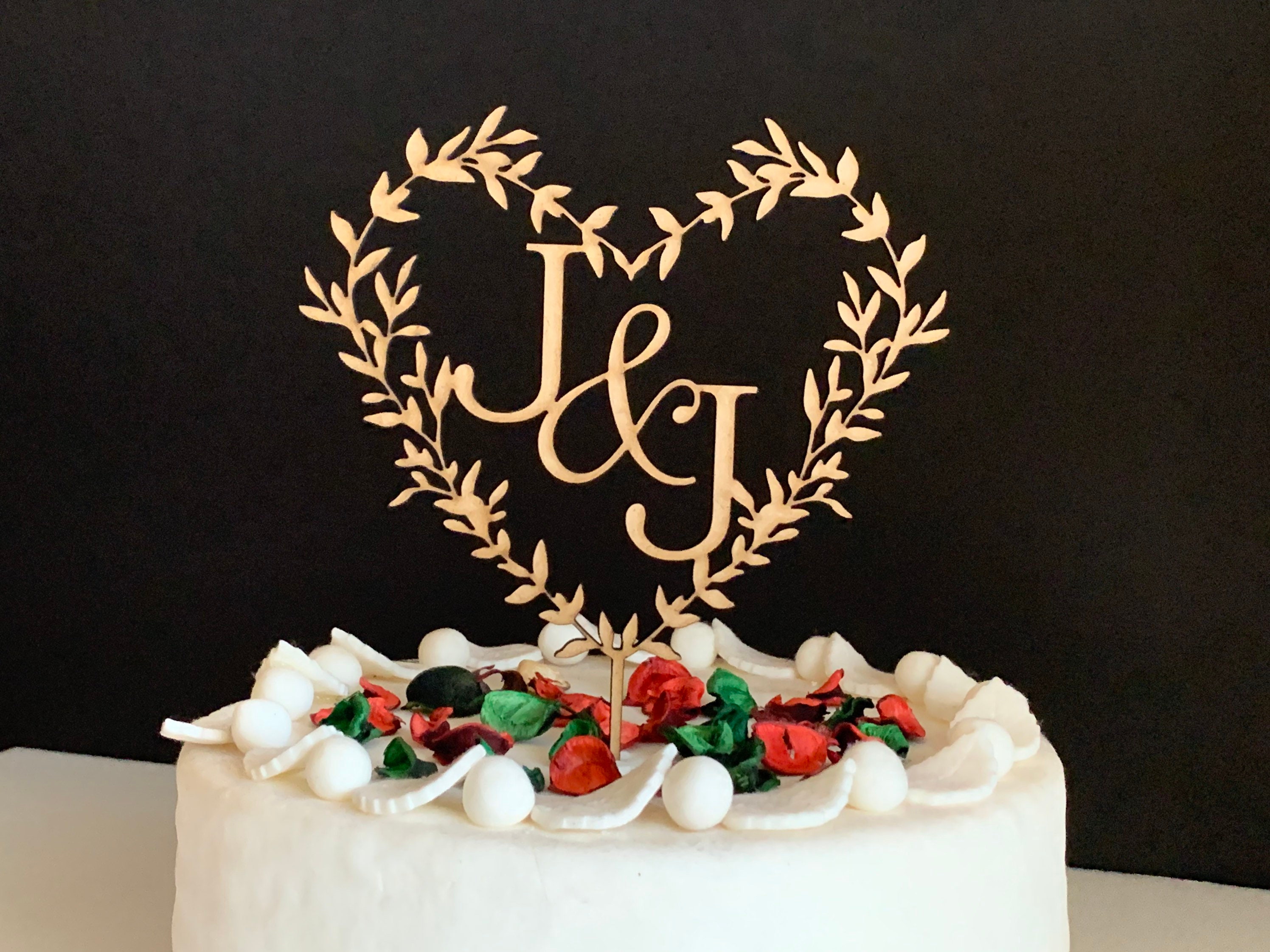 Cake Topper personalizado para tarta de boda corazones - Mumdragora