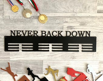 Soporte para medallas personalizado, expositor deportivo a medida, colgador de metal para medallas con tu texto