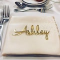 Personalized wedding place table cards Laser cut names Guest names Weddings place cards Laser cut name signs Place settings Bride and Groom product logo