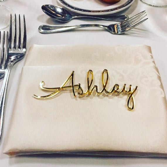 Personalized Wedding Place Cards – Custom Laser Cut Guest Name Signs – Acrylic or Wood Table Name Tags for Weddings & Events