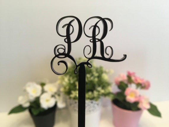 Personalized Initial Cake Toppers For Wedding - Custom Monogrammed Cake Topper Party Sticks Anniversary Table Decoration, Table Centerpieces
