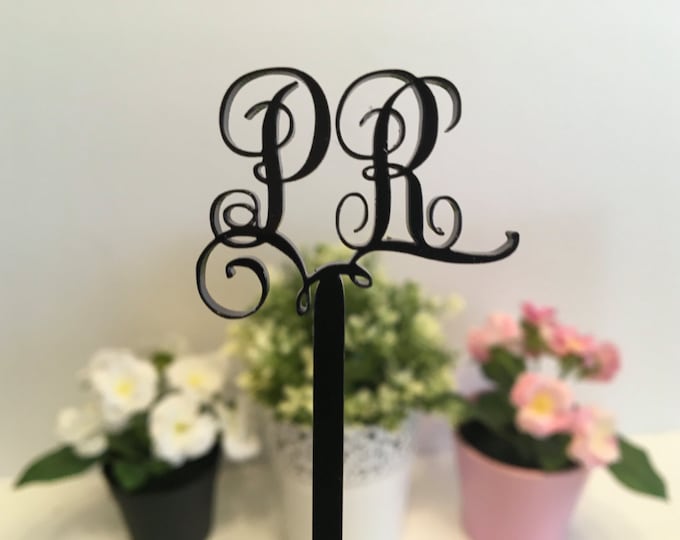 Personalized Initials for Wedding Decor Custom Monogram Cake Topper Party Stir Sticks Swizzle Bridal Shower Anniversary Table Centerpieces