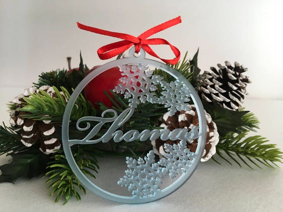 Personalised Christmas Bauble Frosted Acrylic Laser Cut Baby Blue Gift Tags Custom Ornaments Personalized Name Tree Decorations Holiday gift