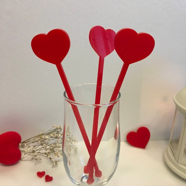 Heart Swizzle Sticks Etsy