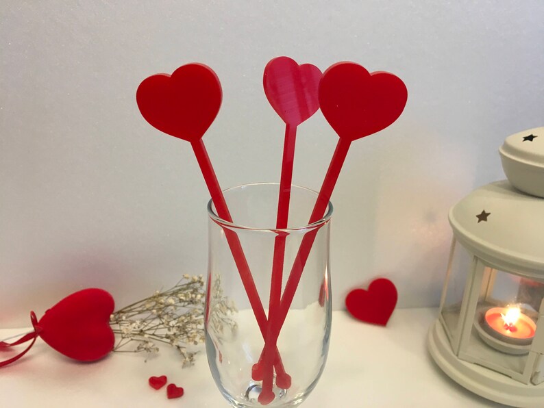 Heart Centerpiece Picks Valentines Day Party Decor Drink Etsy