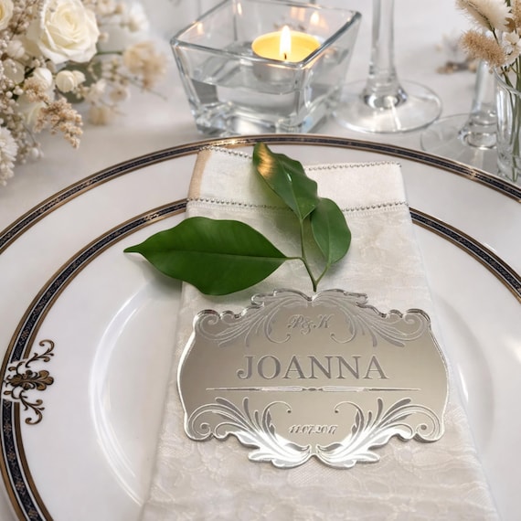 Personalized Wedding Place Cards | Engraved Guest Names | Custom Laser-Cut Escort Cards