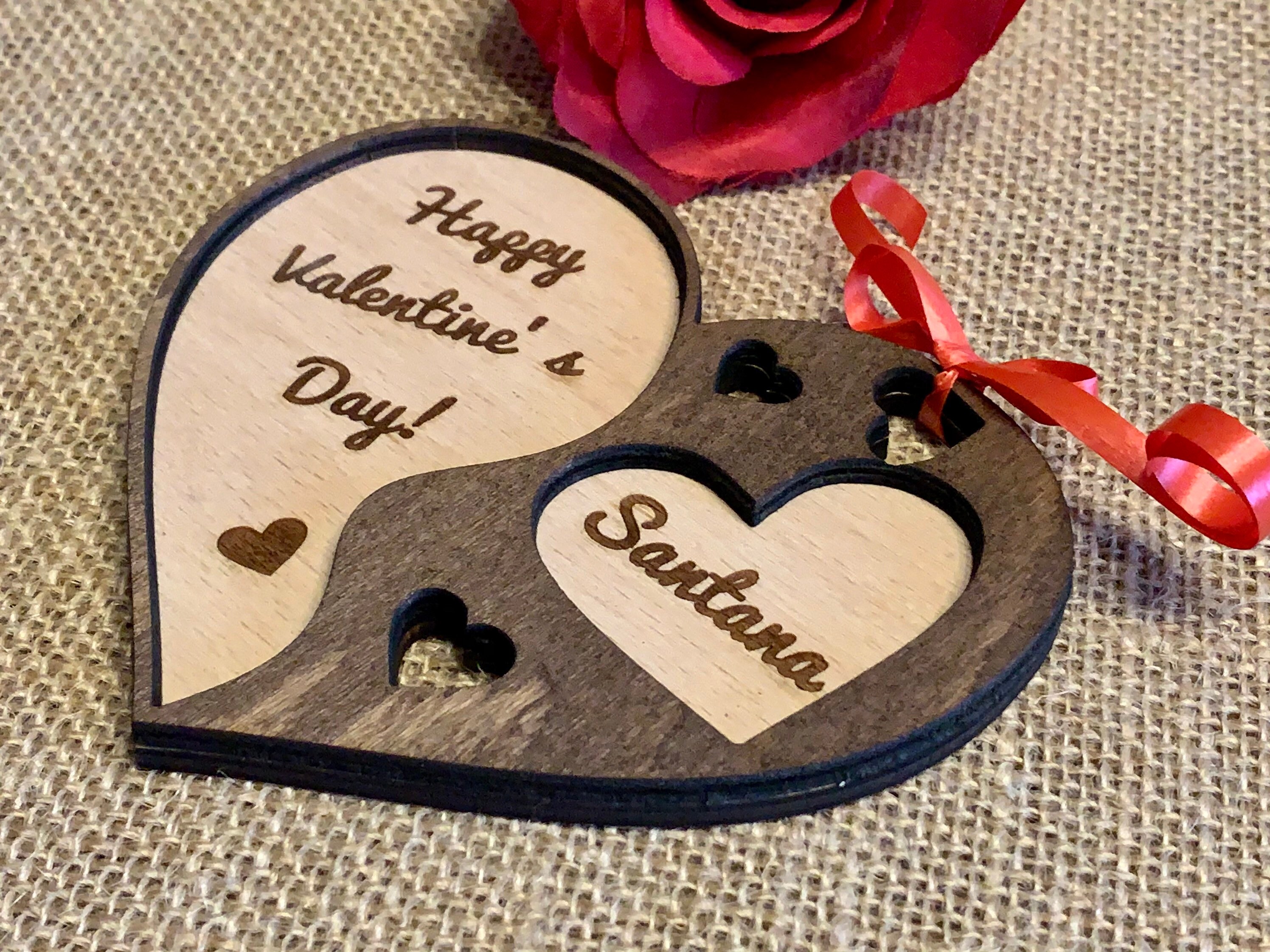 Personalized Valentines Day Gift Tags Acrylic Hearts Acrylic Heart  Galentine Décor Personalized Calligraphy Valentine Place Cards 