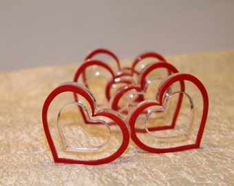 Valentine Centerpieces Napkin Ring Holders Red Heart Napkin Rings Valentine day gift Dinner party Tableware Bridal Shower Decor Birthday