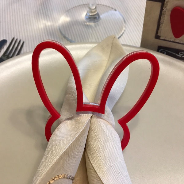 Easter Bunny Ears Napkin Rings Portatovaglioli Regalo di Pasqua per bambini Dinner Party Decorazioni Impostazioni Easter Rabbit Kids Party Favor