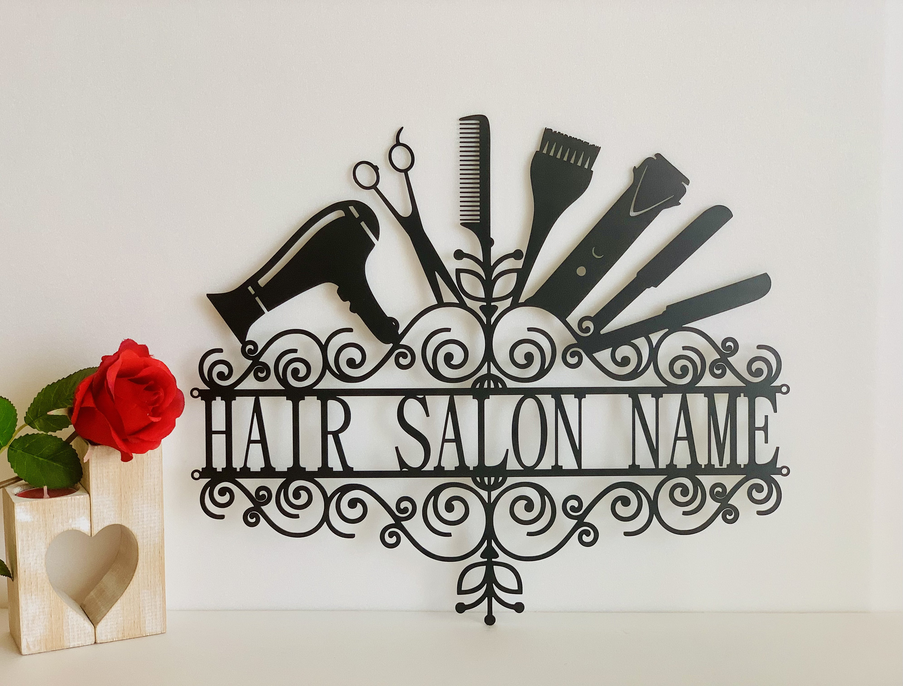 Personalized Hair Dresser Sign Custom Hair Salon Name Barber Sign Hair Stylist Name Monogram Sign Metal Wall Art Handmade Business Logo Sign Personalized Hair Dresser Sign Custom Hair Salon Name Barber Sign Hair Stylist Name Monogram Sign Metal Wall Art Handmade Business Logo Sign