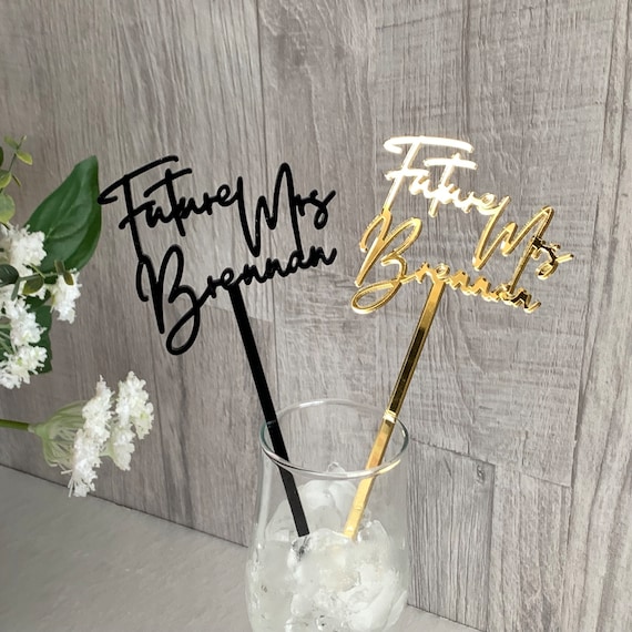 Custom Future Mrs. Drink Stirrers Personalized Wedding Drink Stirrers Bridal Shower Bachelorette Party, Bride to be, Cocktail Drink Stirrers