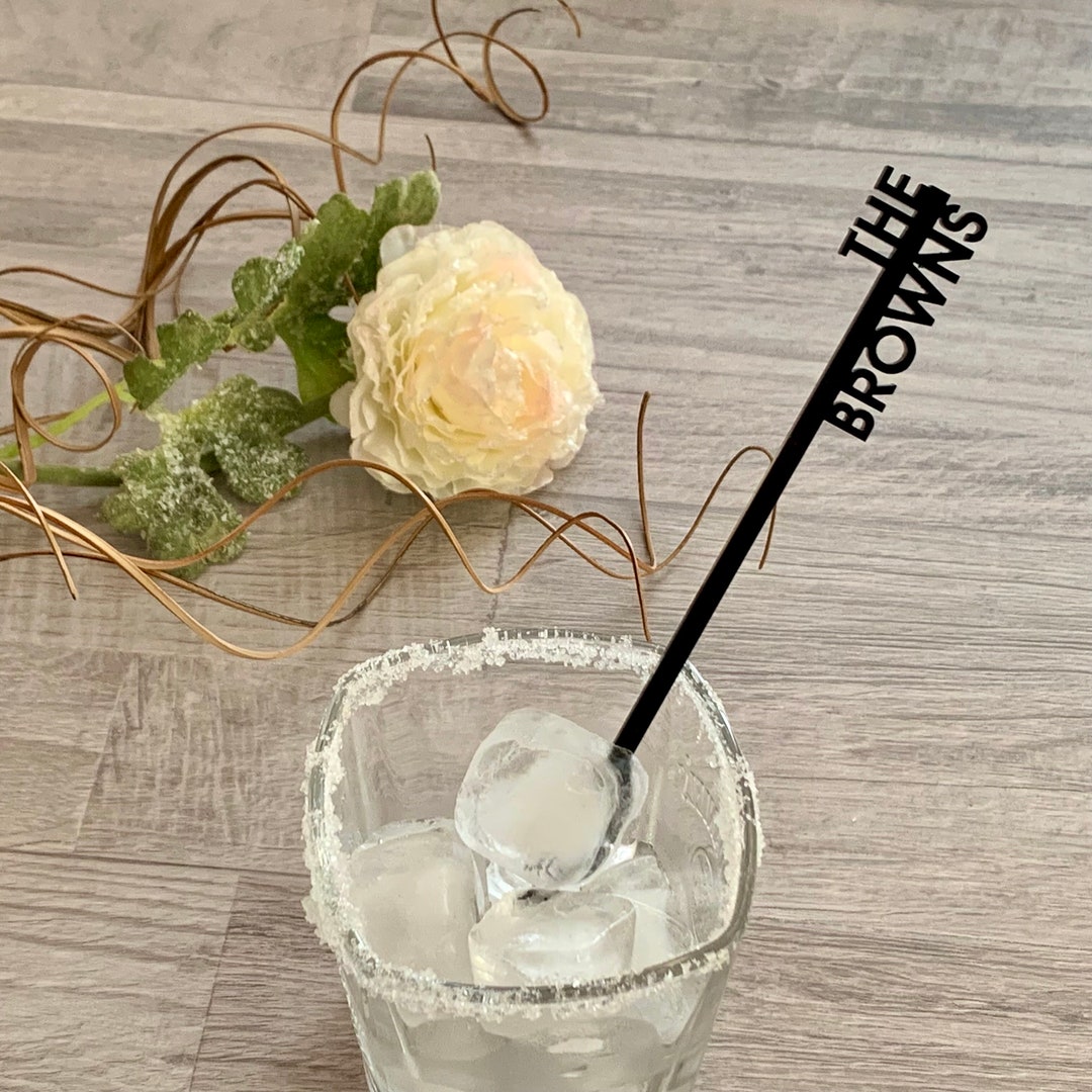 Personalized Name Drink Stirrers Custom Last Name Swizzle Stick Custom Wedding Decor Cocktail