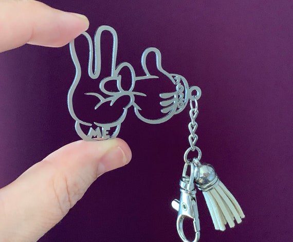 Mickey Mouse Gloves Hand Keychain Minnie Mouse Fingers Keyring