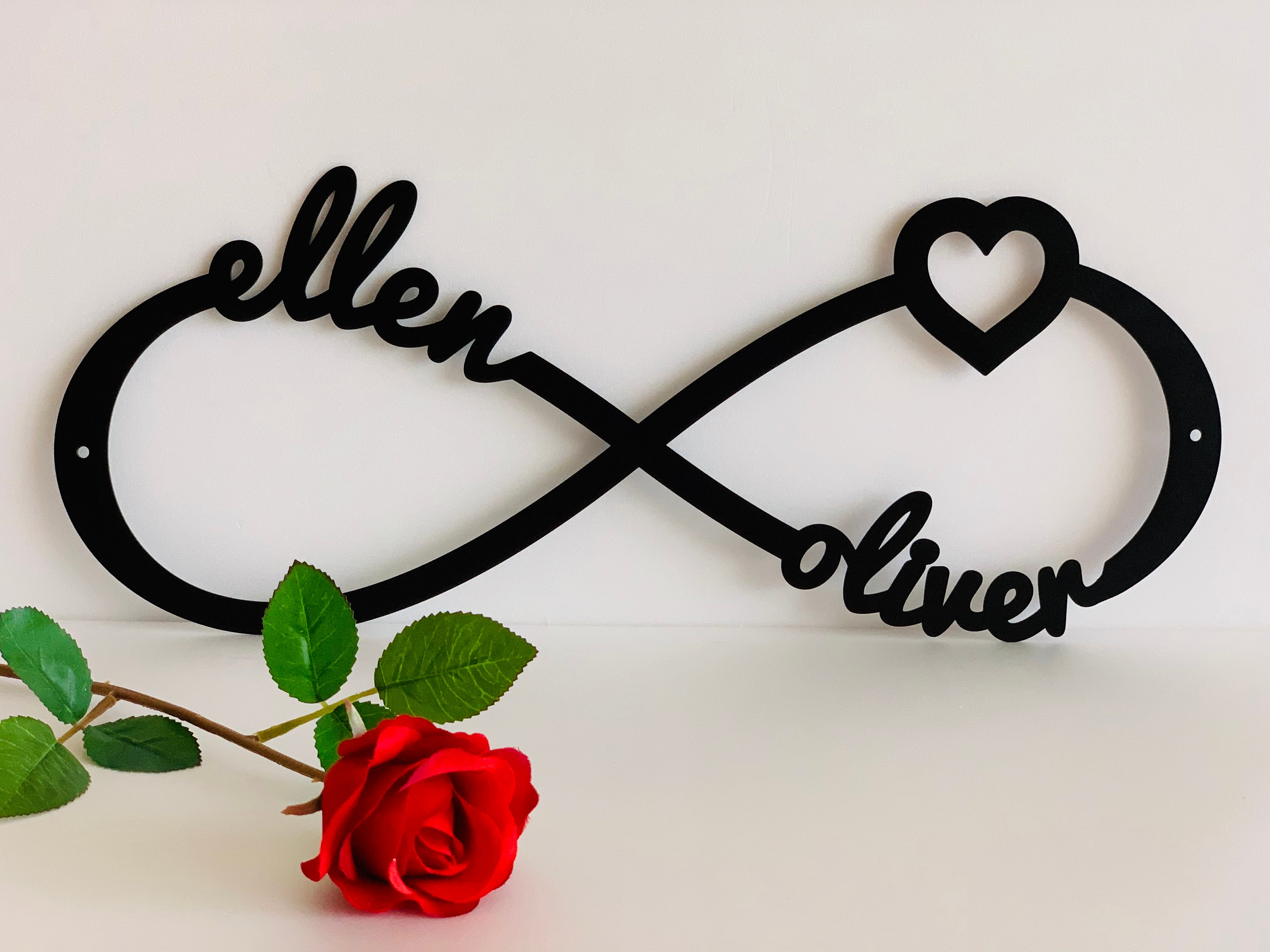 Personalized Infinity Heart Metal Sign-Infinity Sign-Custom Family Sign-Metal Infinity Symbol-Wedding Gifts-Custom Metal Infinity Sign