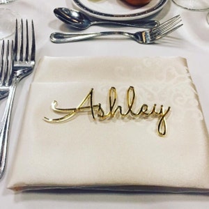 Personalized wedding place table cards Laser cut names Guest names Weddings place cards Laser cut name signs Place settings Bride and Groom