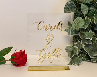Personalisierte Karten und Geschenke Tischschild - Benutzerdefinierte Acryl Hochzeitsschild - Verfügbare Farben