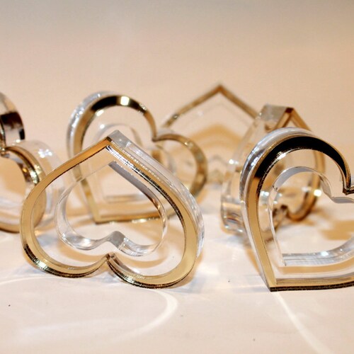 Gold Wedding Napkin Rings Heart Napkin Ring Holders Valentines Etsy