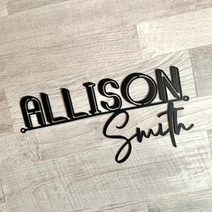 Custom Name Sign - Personalized Metal Wall Art Office Door Plaque Business Name Plate Room Door Sign Handmade Wall Signage Home Office Decor