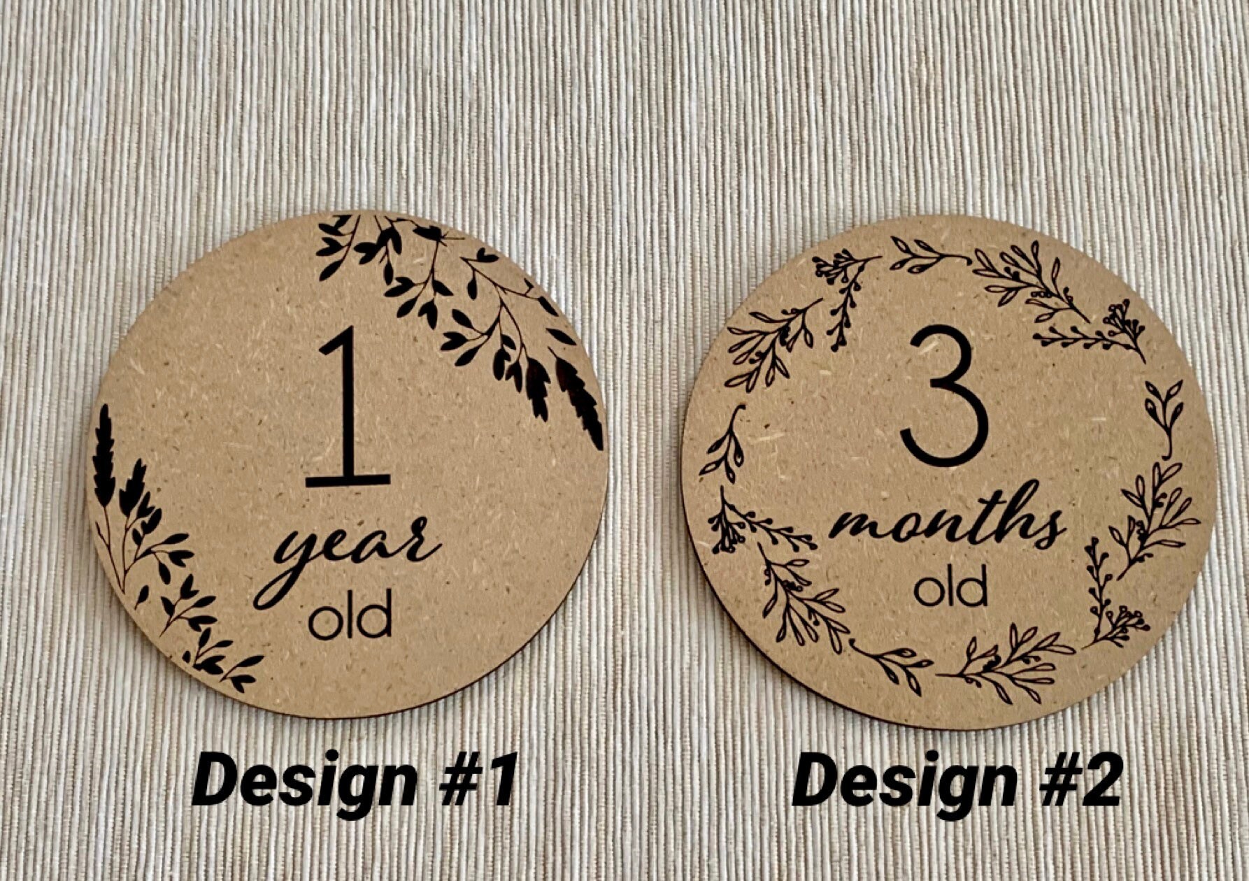 Baby Milestone Cards Wooden Monthly Cards Newborn Photo Props Growth Decor