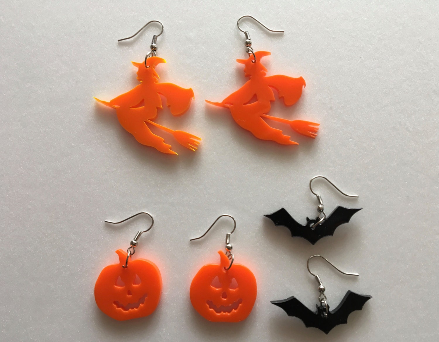 Halloween Earrings Pumpkin Earrings Bat earrings Witch | Etsy