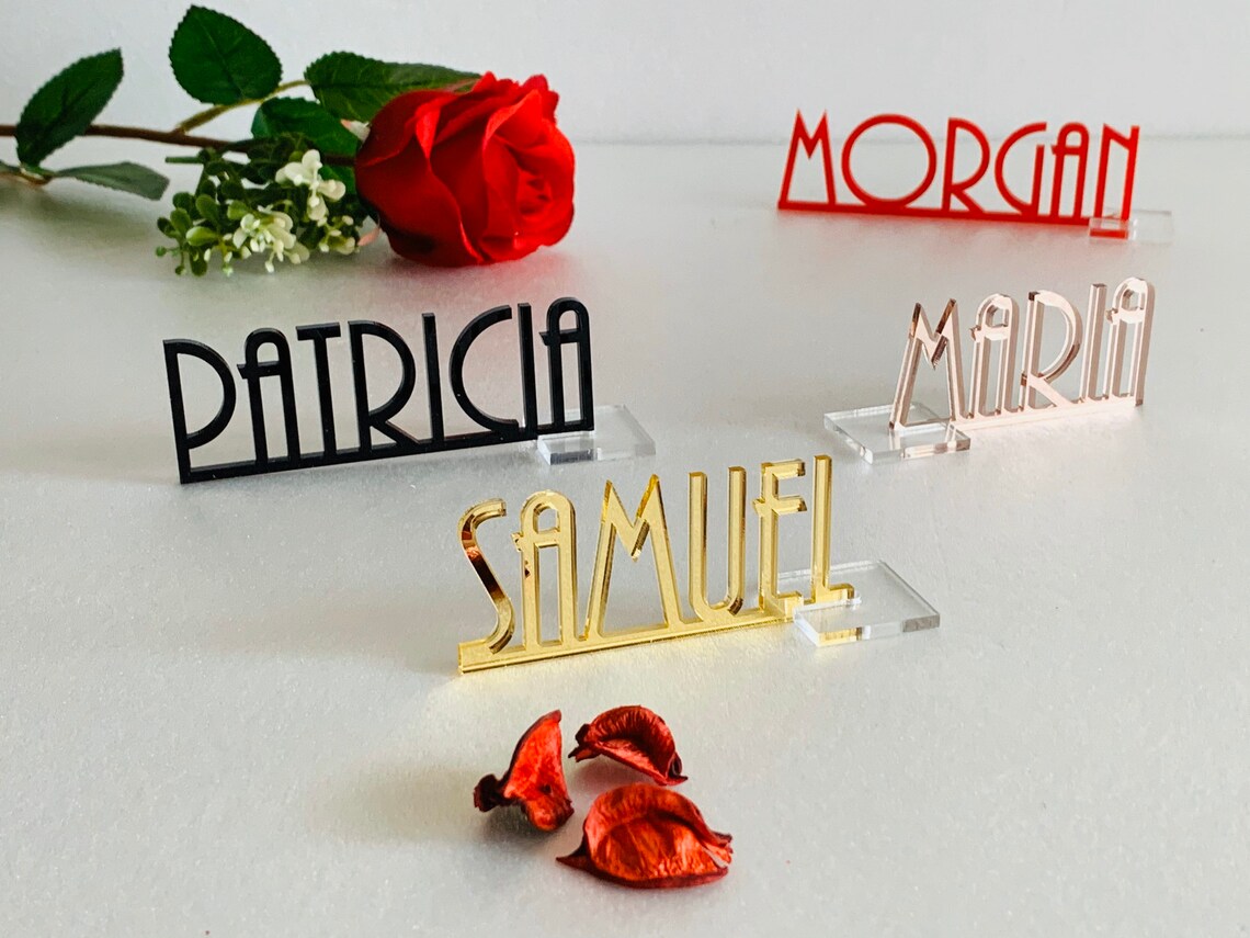 Personalized Laser Cut Place Cards Custom Wedding Table Names Etsy