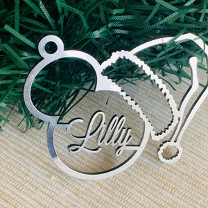 Personalized Mickey Mouse Christmas Name Ornament & Santa Hat Custom Disney Bauble Gift for Kids Family Xmas Home Tree Decor Stainless Steel image 4