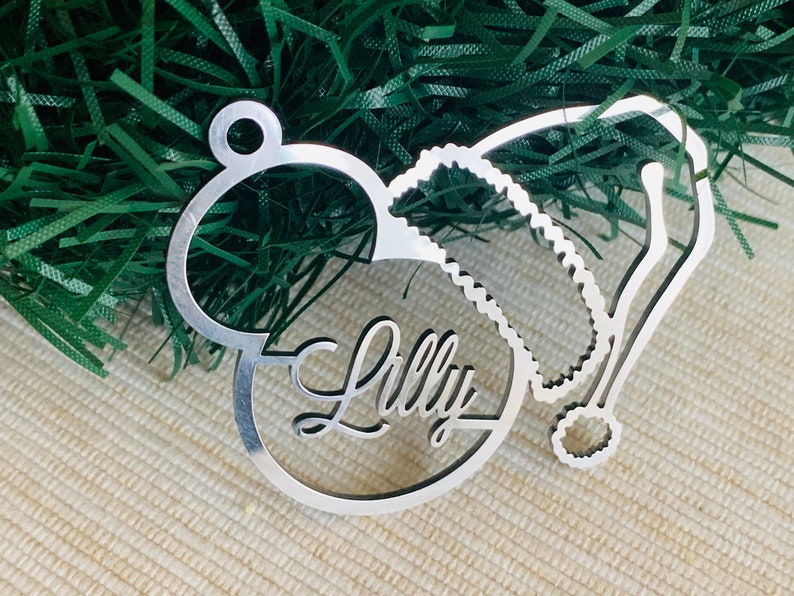 Personalized Mickey Mouse Christmas Name Ornament & Santa Hat Custom Disney Bauble Gift for Kids Family Xmas Home Tree Decor Stainless Steel image 4