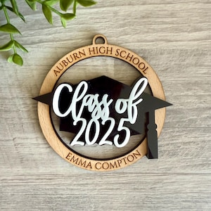 Custom Graduation Name Ornament - Personalized Class of 2025 Graduation Gift for Students University Graduation Ornament - Available Colors