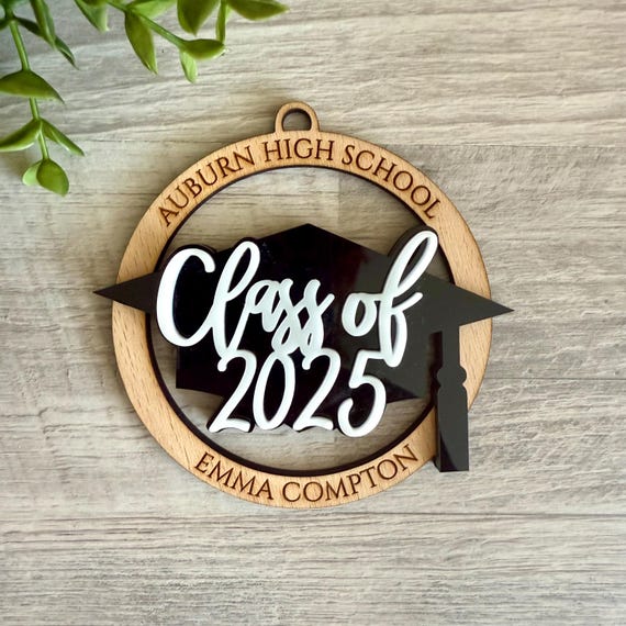 Custom Graduation Name Ornament - Personalized Class of 2025 Graduation Gift for Students University Graduation Ornament - Available Colors