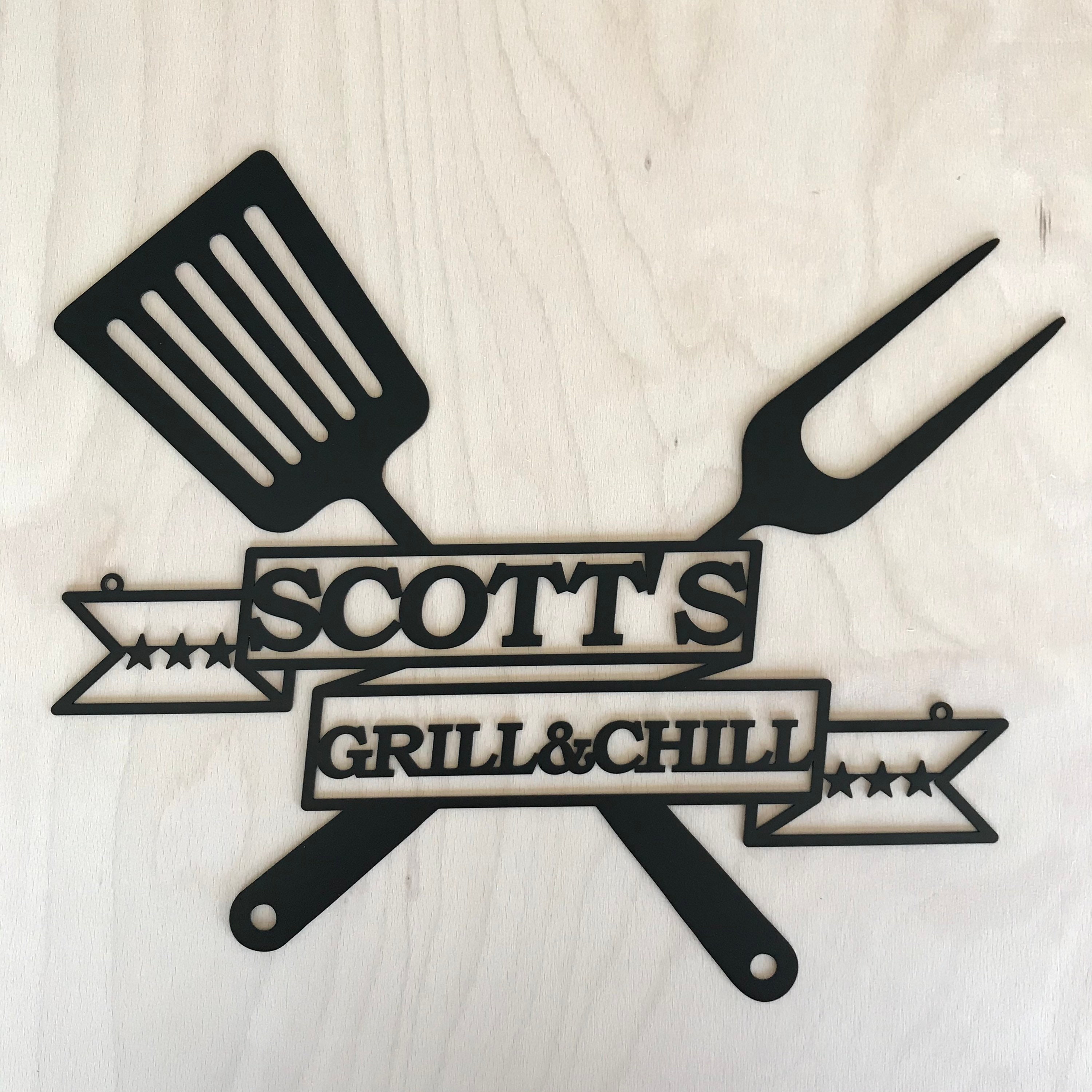 Personalized BBQ Grill Name Sign Custom Metal Wall Art Etsy Australia