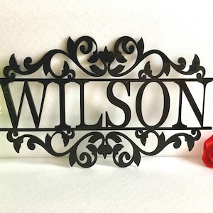 Personalized Metal Name Sign – Custom Outdoor Monogram – Elegant Family Door Decor – Metal Wall Art – Housewarming - Family Door Wall Art