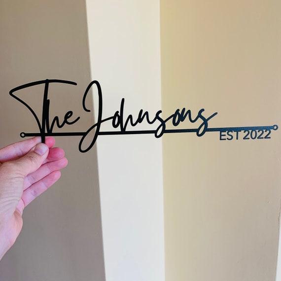Personalized Family Name Sign Wedding Metal Sign Custom Last Name Housewarming Wall Art Decor Established Date Monogram Plaque Est Home Sign