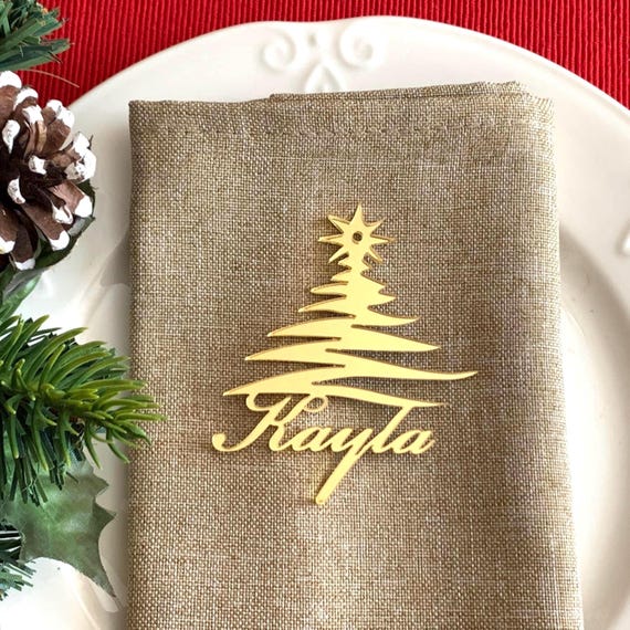 Custom Christmas Place Cards - Personalized Place Setting - Thanksgiving Dinner Decor - Laser Cut Table Names