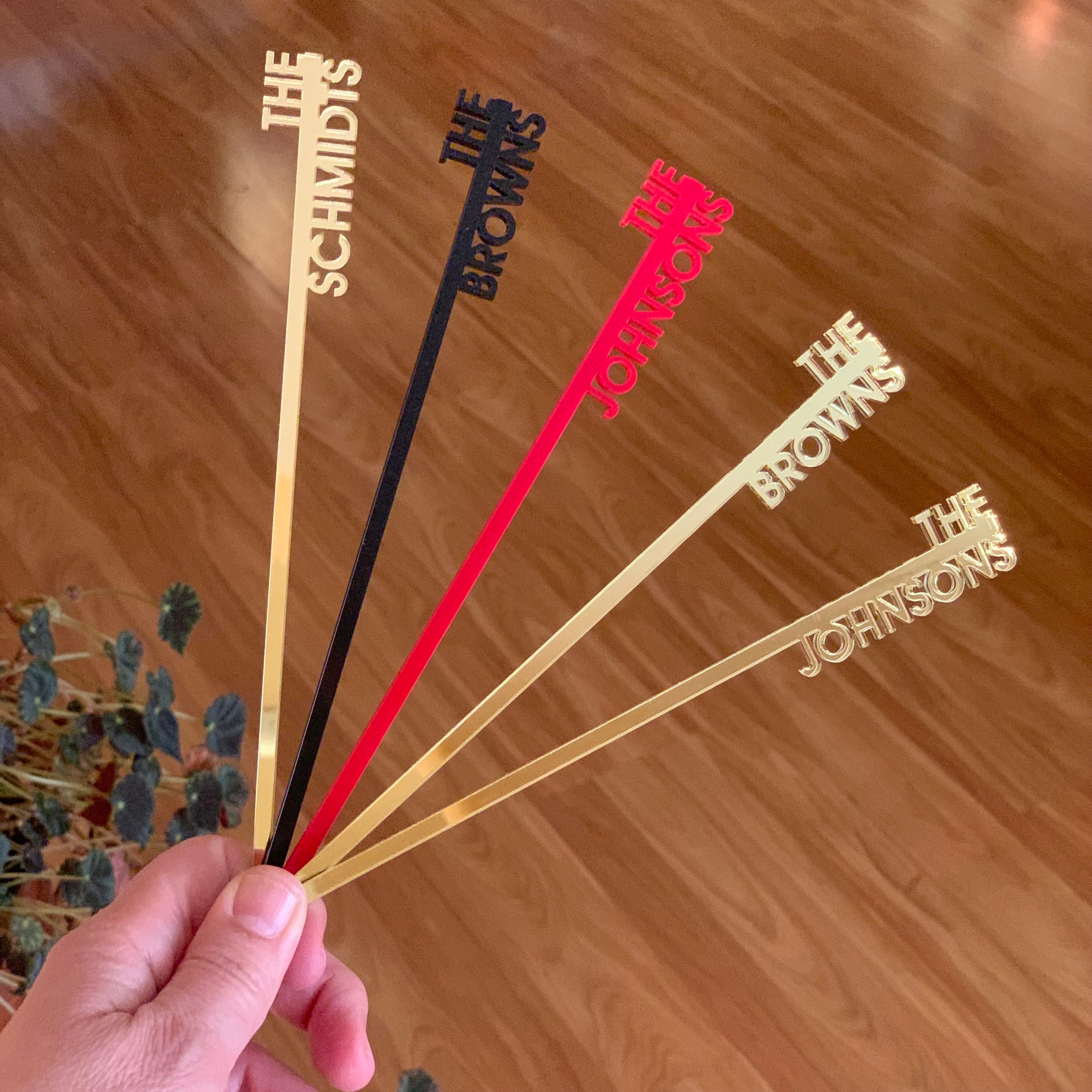 Personalized Name Drink Stirrers Custom Last Name Swizzle Personalized Name Drink Stirrers Custom Last Name Swizzle