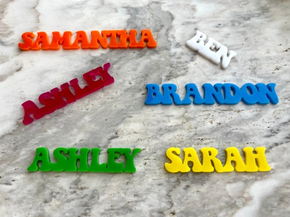 Personalized Retro Laser Cut Names Disco Party Guest Names Custom Place Cards Place Settings Birthday Bachelorette Wedding 60s 70s 80s Decor