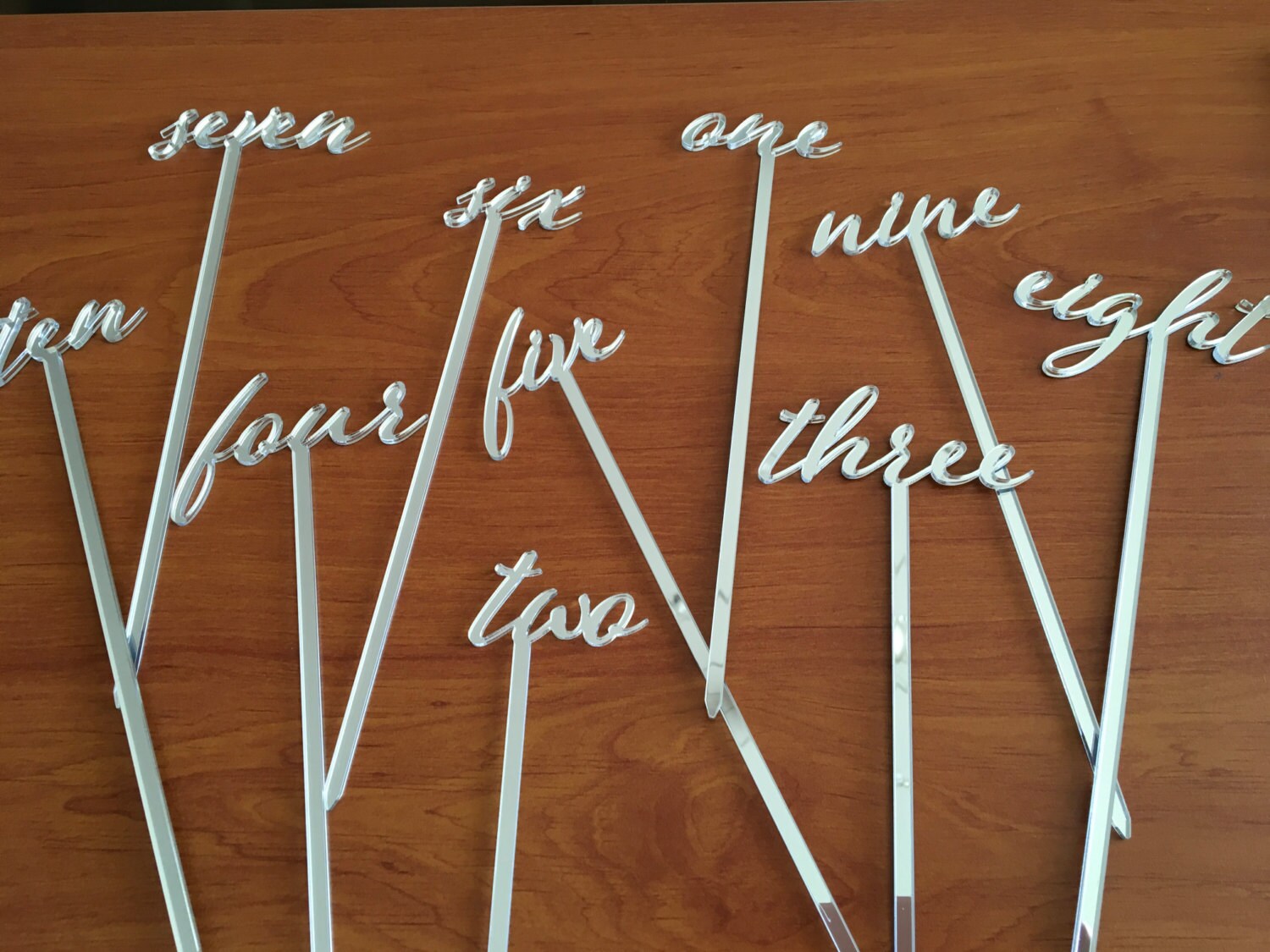 Wedding Table Numbers On Stick Wood Number Script Word Signs Tall 