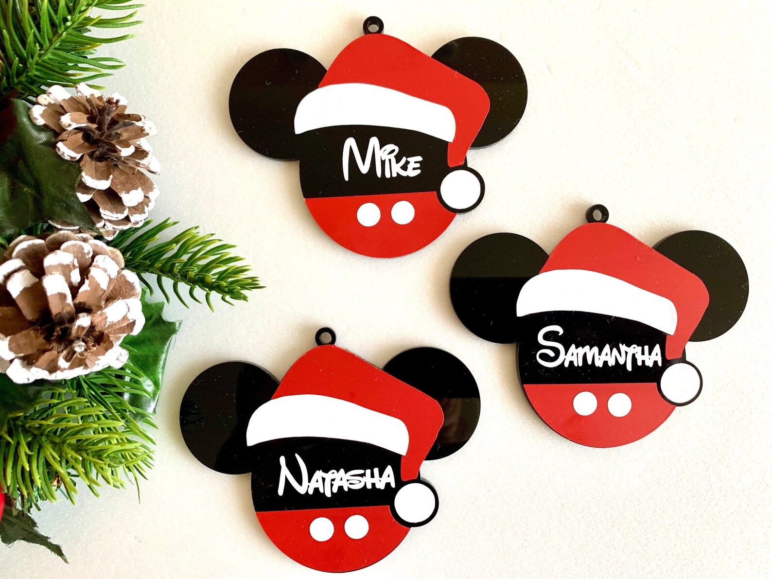 Custom Disney Name Ornaments Personalized Mickey Mouse or Minnie Mouse