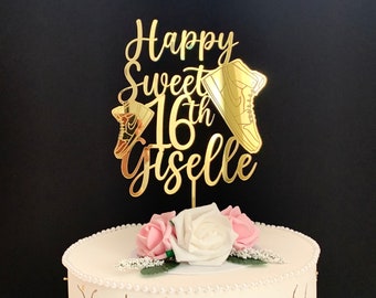 Personalized Name Jordan Sneaker Cake Topper - Custom Birthday Centerpiece for Teenager Party - Any Age