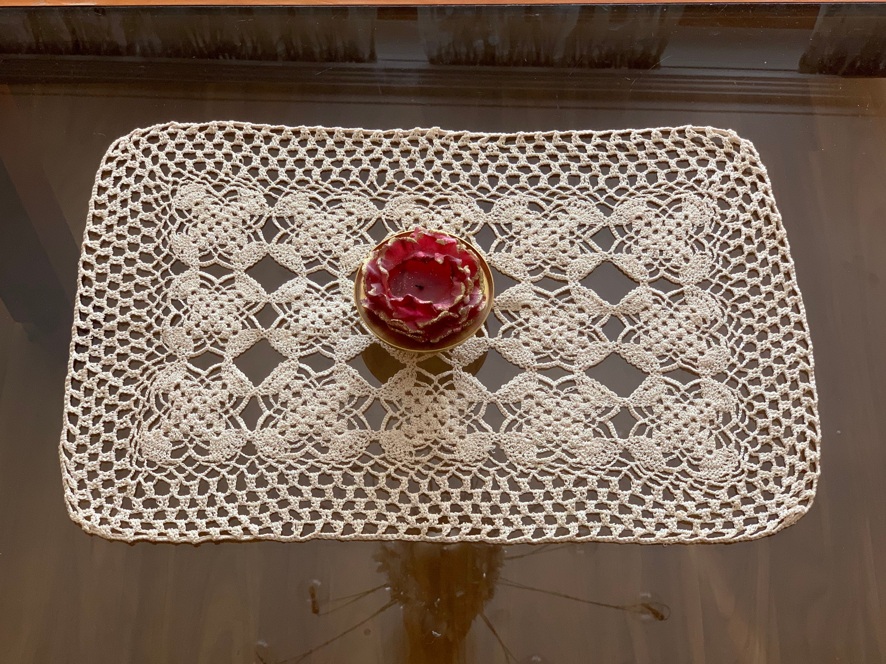 Cotton Crochet Lace Table Runner Rectangle Doilies For Dinner Table Handmade Cotton Crochet Lace Table Runner Rectangle Doilies For Dinner Table Handmade