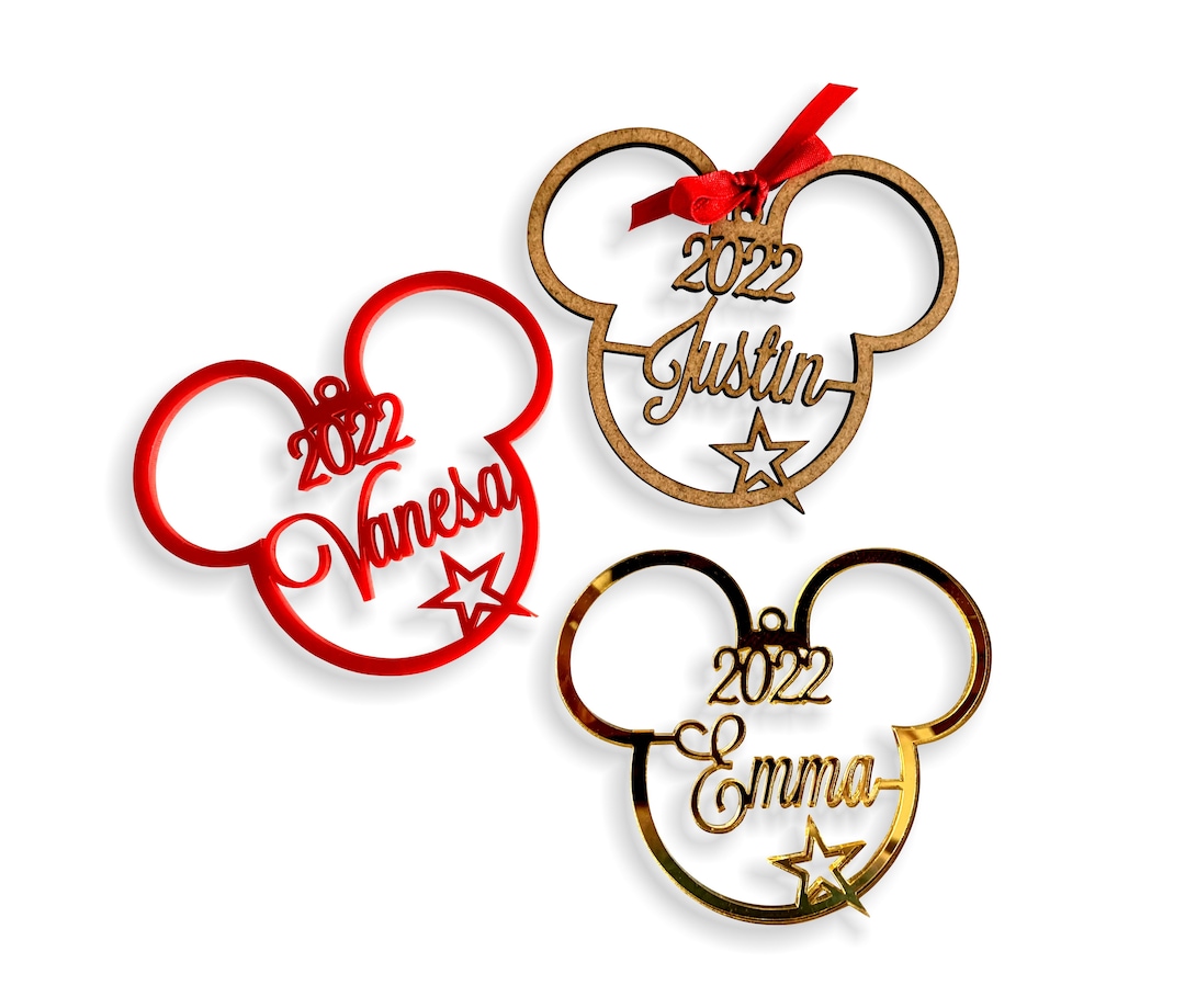 Disney Mickey Mouse Ears Silhouette Text Personalized Ornament -  Personalized Ornaments - Hallmark
