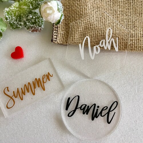Personalized Laser Cut Place Cards Custom Wedding Table Names Etsy