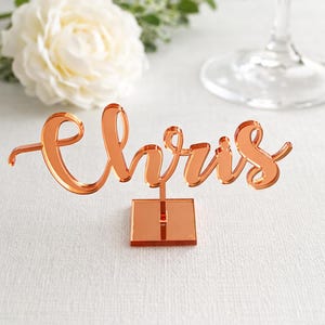 Nombres de mesa para bodas independientes con base, nombres de mesa personalizados de acrílico.