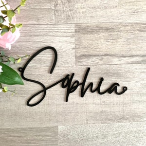 Custom Script Metal Words Personalized Name Plaque Laser Cut Metal Names Metal Wall Sign Nursery Room Wall Art Steel Door Sign image 9