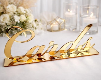 Cards Table Sign, Acrylic Reception Decor for Wedding or Bridal Shower