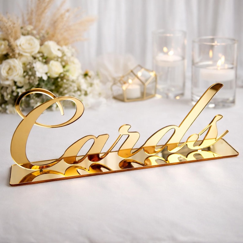 Cards Table Sign, Acrylic Reception Decor for Wedding or Bridal Shower ...