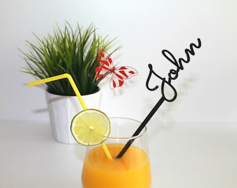 Personalized name drink stirrers Cocktail accessories Wedding decor Personalised swizzle stick Beach party decorations Custom stir sticks