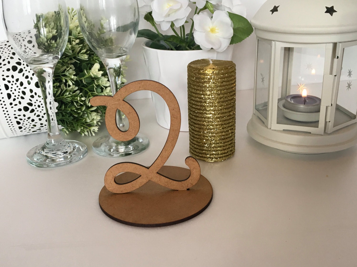 Wood wedding table numbers Freestanding signs Rustic table number Laser