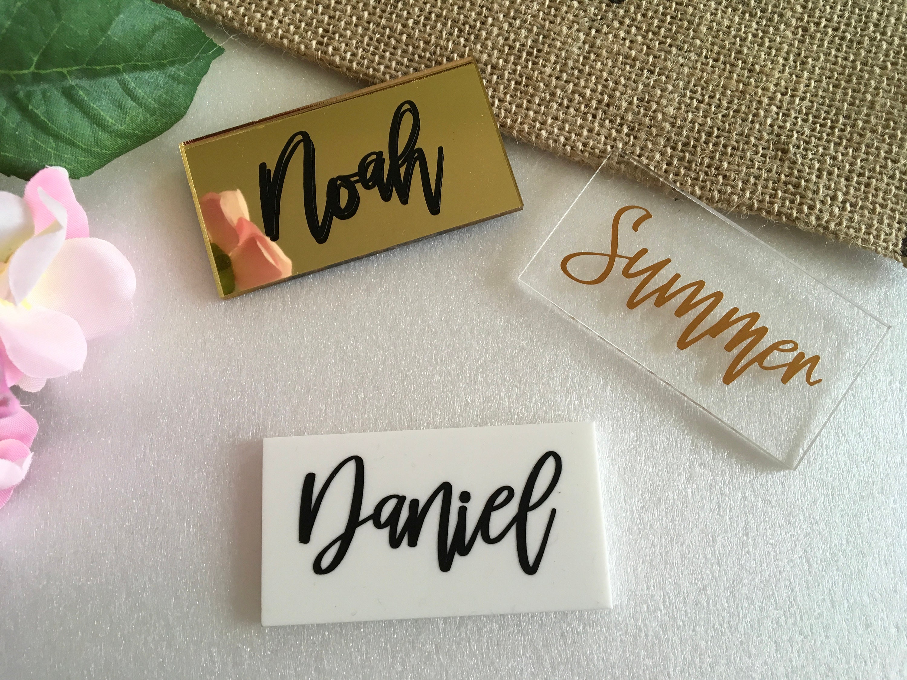 Personalized Acrylic Place Cards Wedding Tags Escort Cards Place